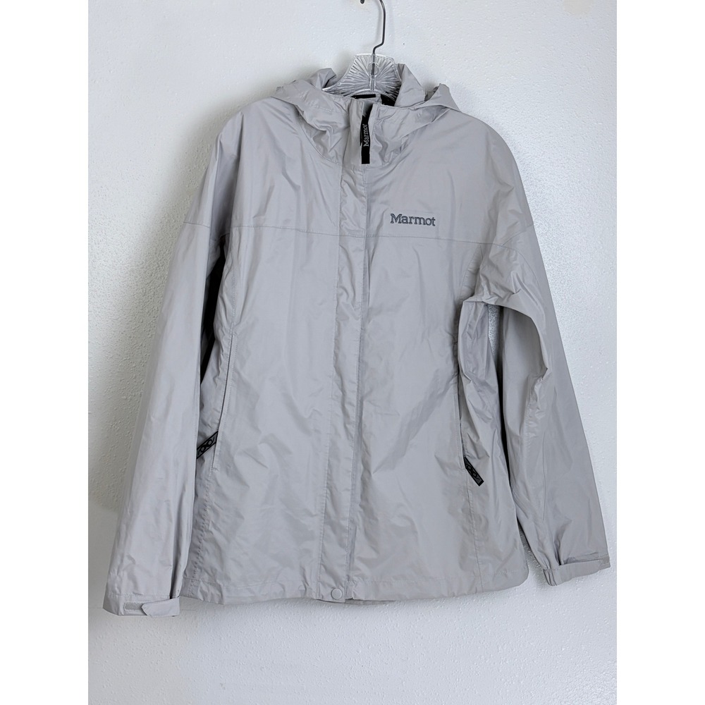 Marmot PreCip Rain Jacket Gray Waterproof Hooded Shell L Gorpcore